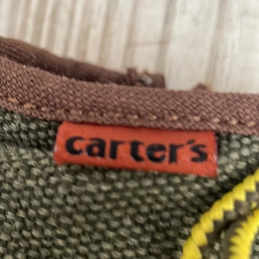 Carter’s Toddler Boys Lace-Up Boots Brown/Olive Size 6 Side Zip EUC